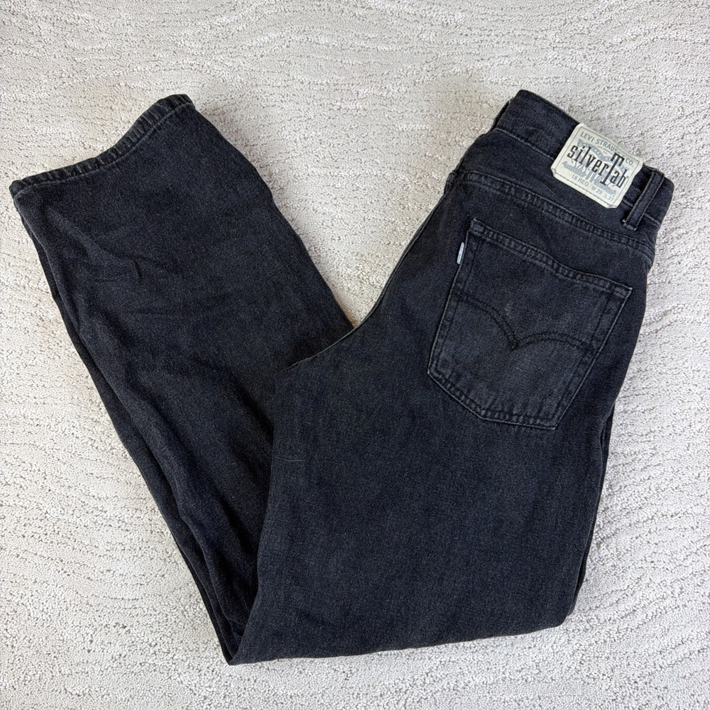 Women's Levi's SilverTab Size 29x31 Black Loose Baggy Jeans Y2K